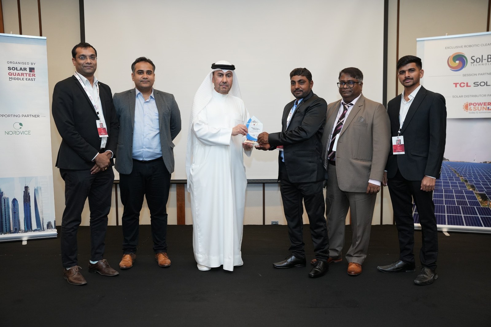 Technocorn team receiving recognition at The Solar Week UAE 2025